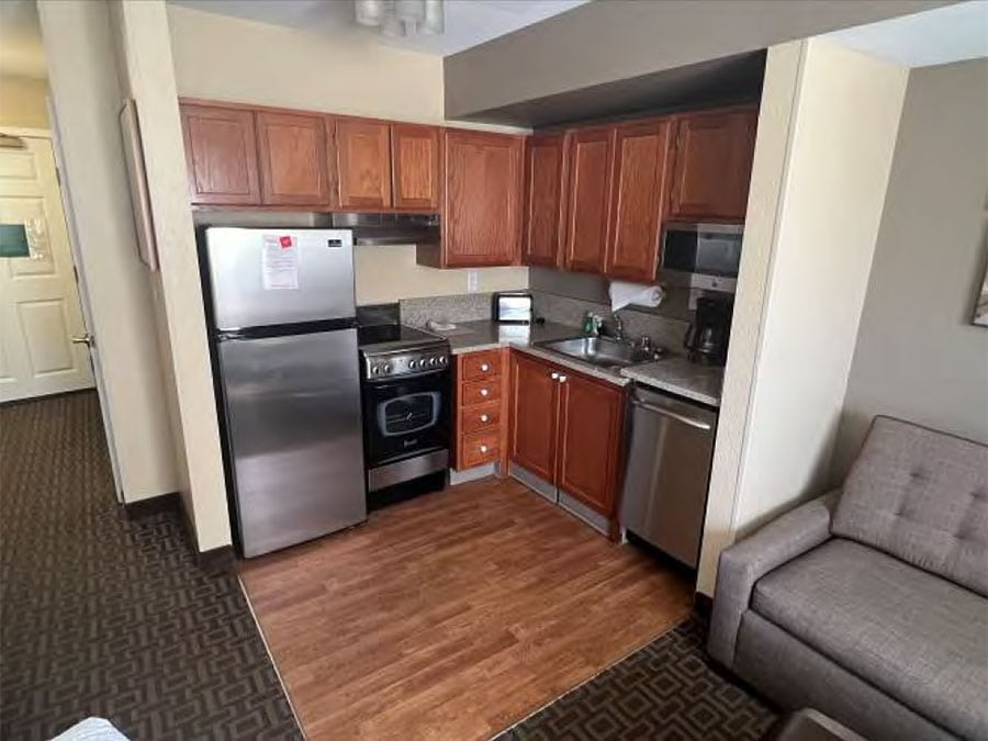 Designated Accessible Guest Room Kitchen Non-Compliant Accessibility Features Noted